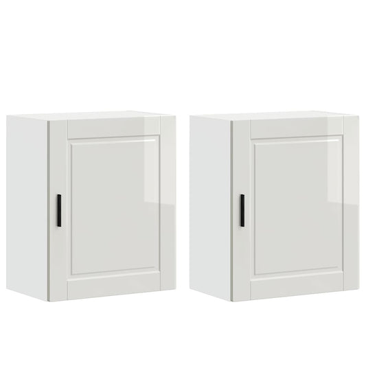 vidaXL ντουλάπια τοίχου κουζίνας 2 τεμάχια "Porto" High Gloss White