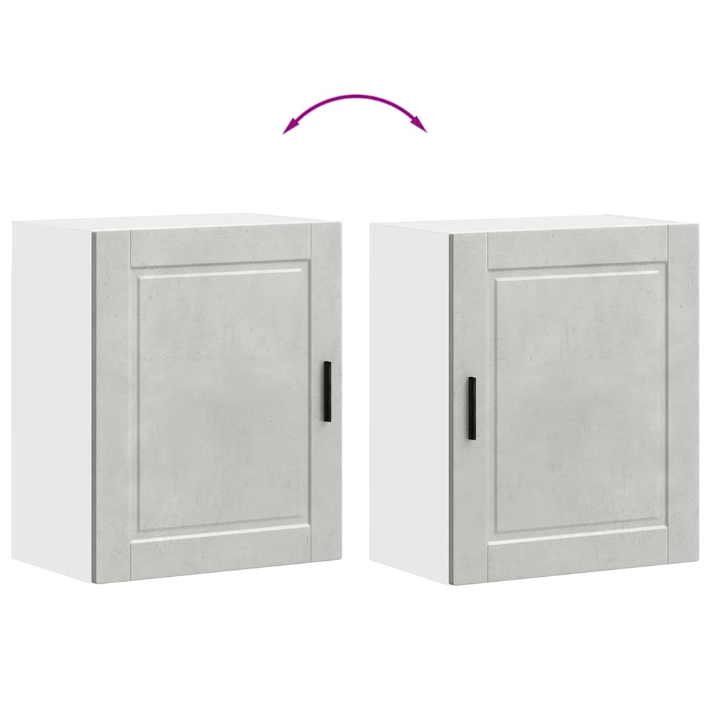 vidaXL Ντουλάπια τοίχου κουζίνας 2 τεμάχια "Porto" Σκυρόδεμα Γκρι