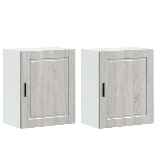 vidaXL Ντουλάπια τοίχου κουζίνας 2 τεμάχια "Porto" Γκρι Sonoma