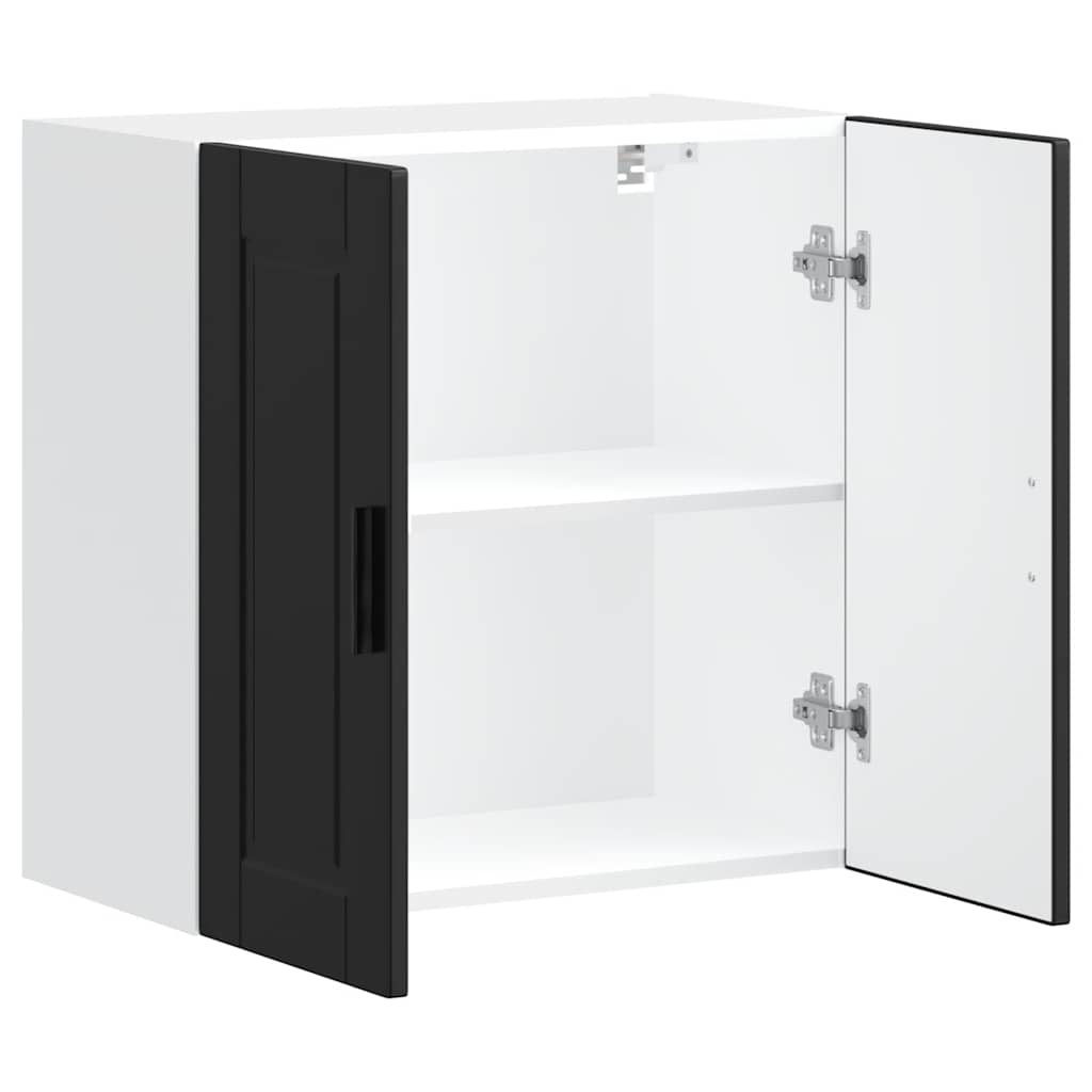 vidaXL ντουλάπι τοίχου κουζίνας "Porto" Μαύρο μηχανουργικό ξύλο