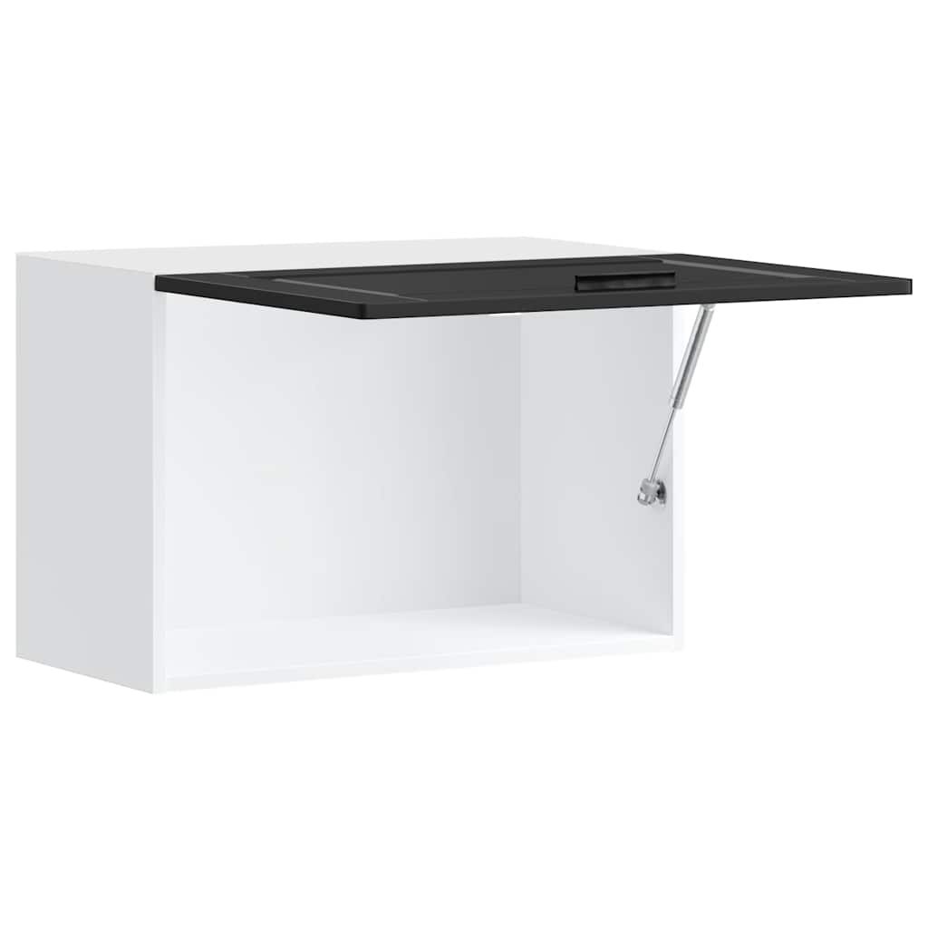 vidaXL ντουλάπι τοίχου κουζίνας "Porto" Μαύρο μηχανουργικό ξύλο