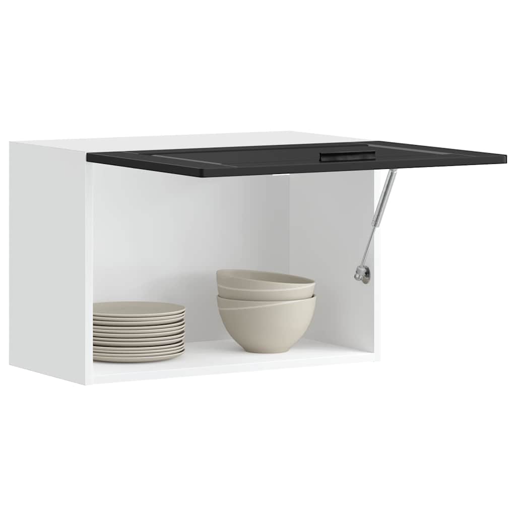 vidaXL ντουλάπι τοίχου κουζίνας "Porto" Μαύρο μηχανουργικό ξύλο