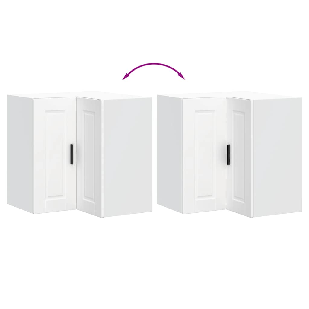 vidaXL Γωνιακό ντουλάπι τοίχου κουζίνας Porto Λευκό Επεξεργασμένο Ξύλο
