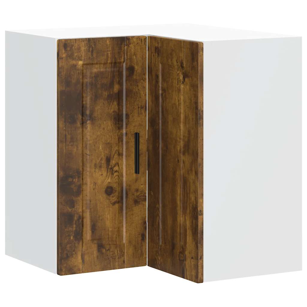 vidaXL Γωνιακό ντουλάπι τοίχου κουζίνας Porto Καπνιστή Δρυς Επεξ. Ξύλο