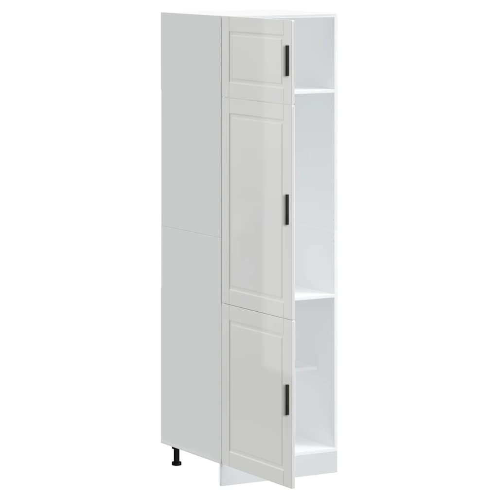 vidaXL Ντουλάπι κουζίνας Porto Γυαλ. Λευκό Επεξεργασμένο Ξύλο