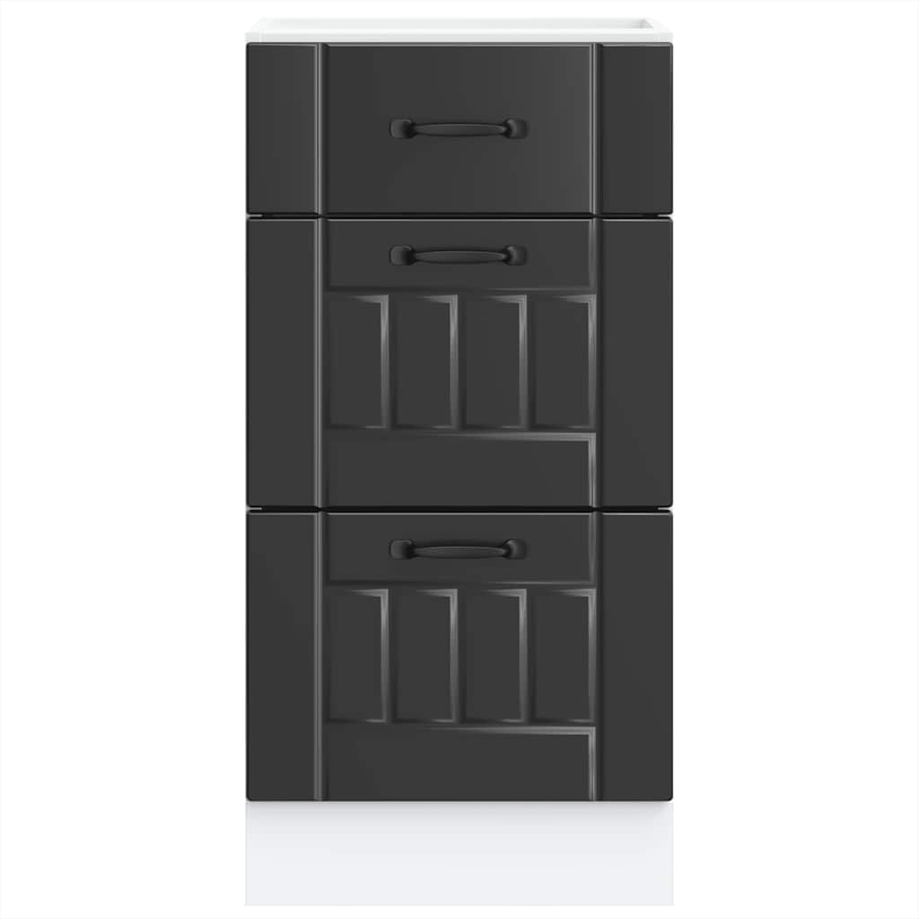 vidaXL ντουλάπι βάσης κουζίνας Lucca Μαύρο κατασκευασμένο ξύλο