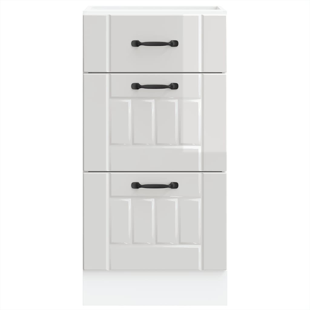 vidaXL ντουλάπι βάσης κουζίνας Lucca Λευκό Υψηλής στιλπνότητας