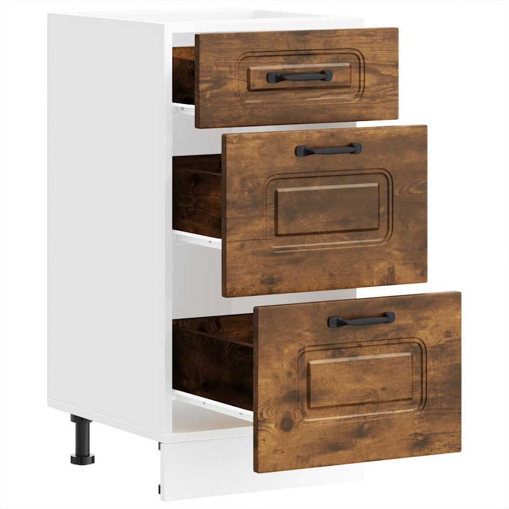 vidaXL ντουλάπι βάσης κουζίνας Kalmar Καπνιστή δρυς Επεξεργασμένο Ξύλο