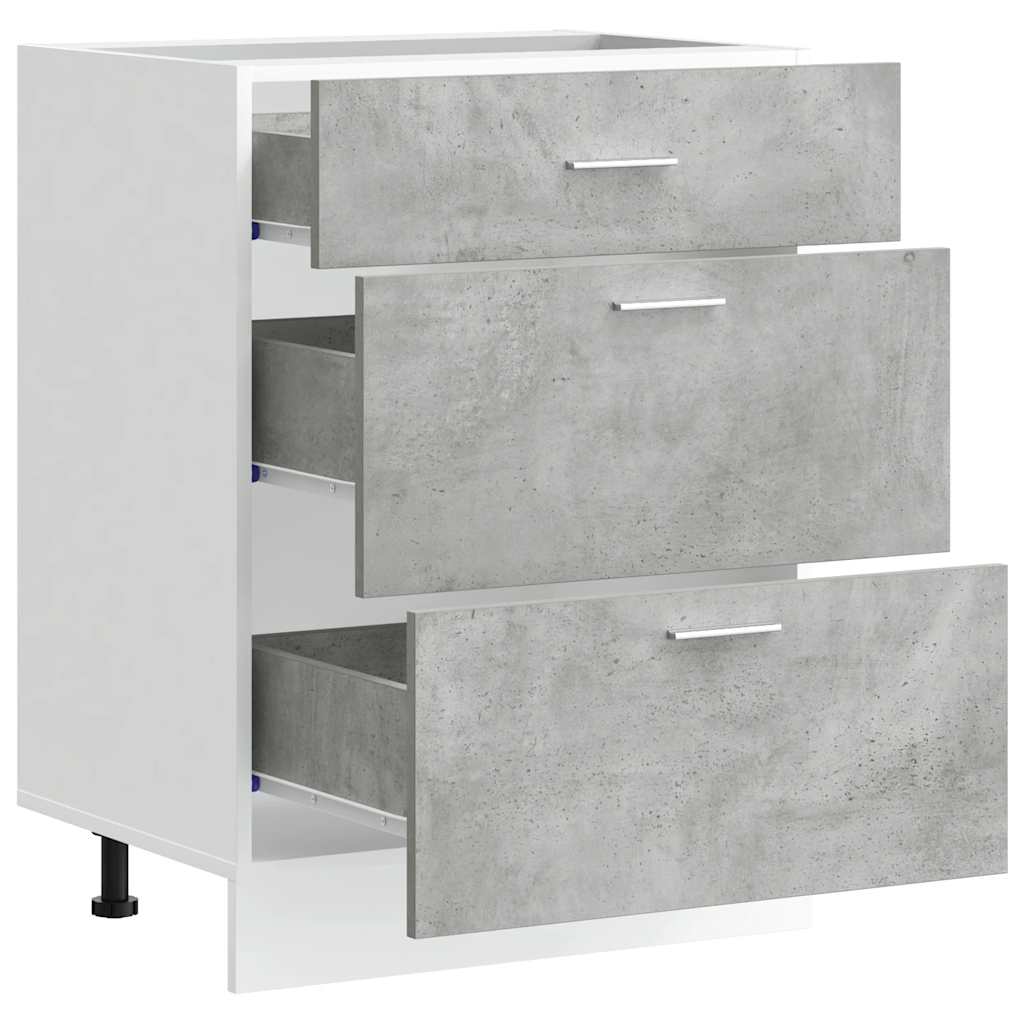 vidaXL Βάση Κουζίνας "Lyon" Γκρι από Σκυρόδεμα και Μηχανικό Ξύλο