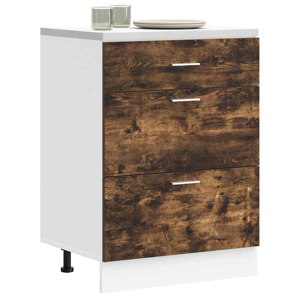 vidaXL ντουλάπι βάσης κουζίνας Lyon Καπνιστή βελανιδιά