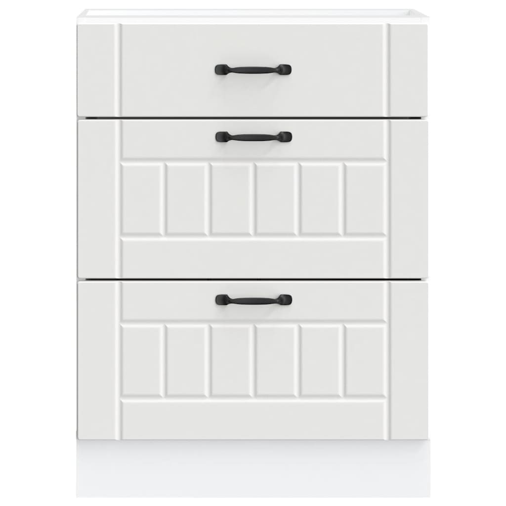 vidaXL ντουλάπι βάσης κουζίνας Lucca Λευκό κατασκευασμένο ξύλο