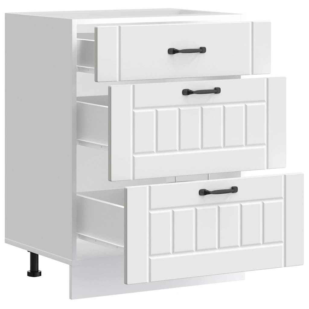 vidaXL ντουλάπι βάσης κουζίνας Lucca Λευκό κατασκευασμένο ξύλο