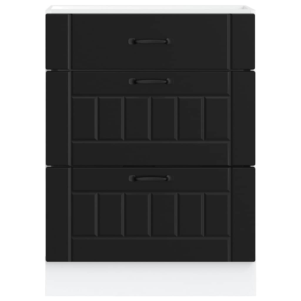 vidaXL ντουλάπι βάσης κουζίνας Lucca Μαύρο κατασκευασμένο ξύλο