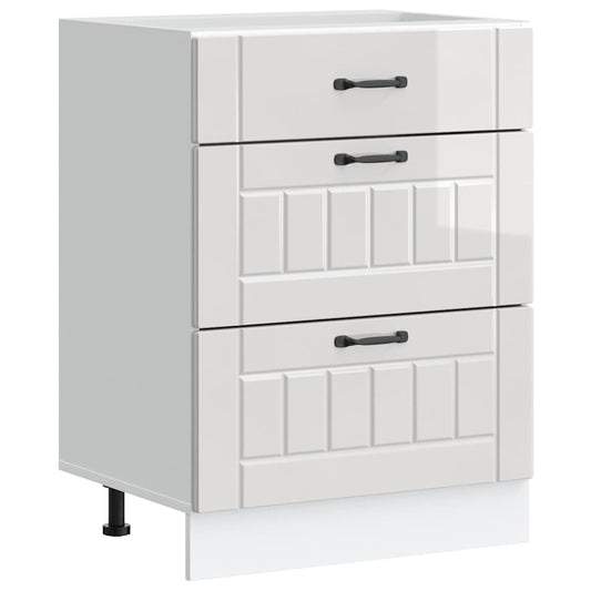 vidaXL ντουλάπι βάσης κουζίνας Lucca Λευκό Υψηλής στιλπνότητας