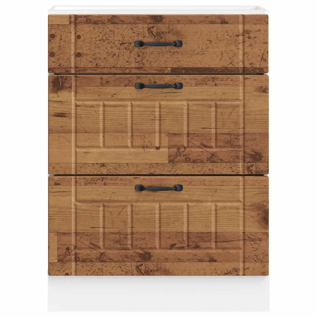 vidaXL ντουλάπι βάσης κουζίνας Lucca Παλαιό ξύλο κατασκευασμένο ξύλο