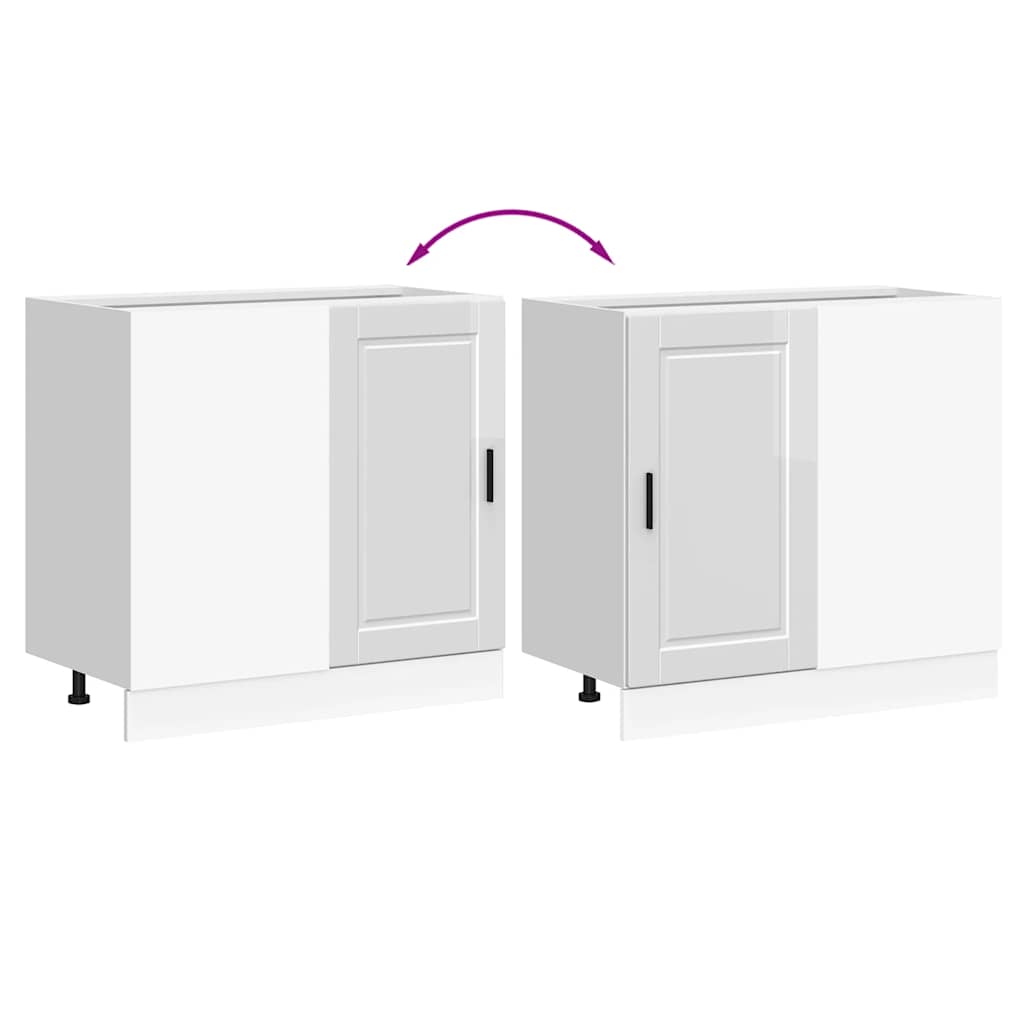 vidaXL ντουλάπι βάσης κουζίνας Porto Λευκό Υψηλής στιλπνότητας