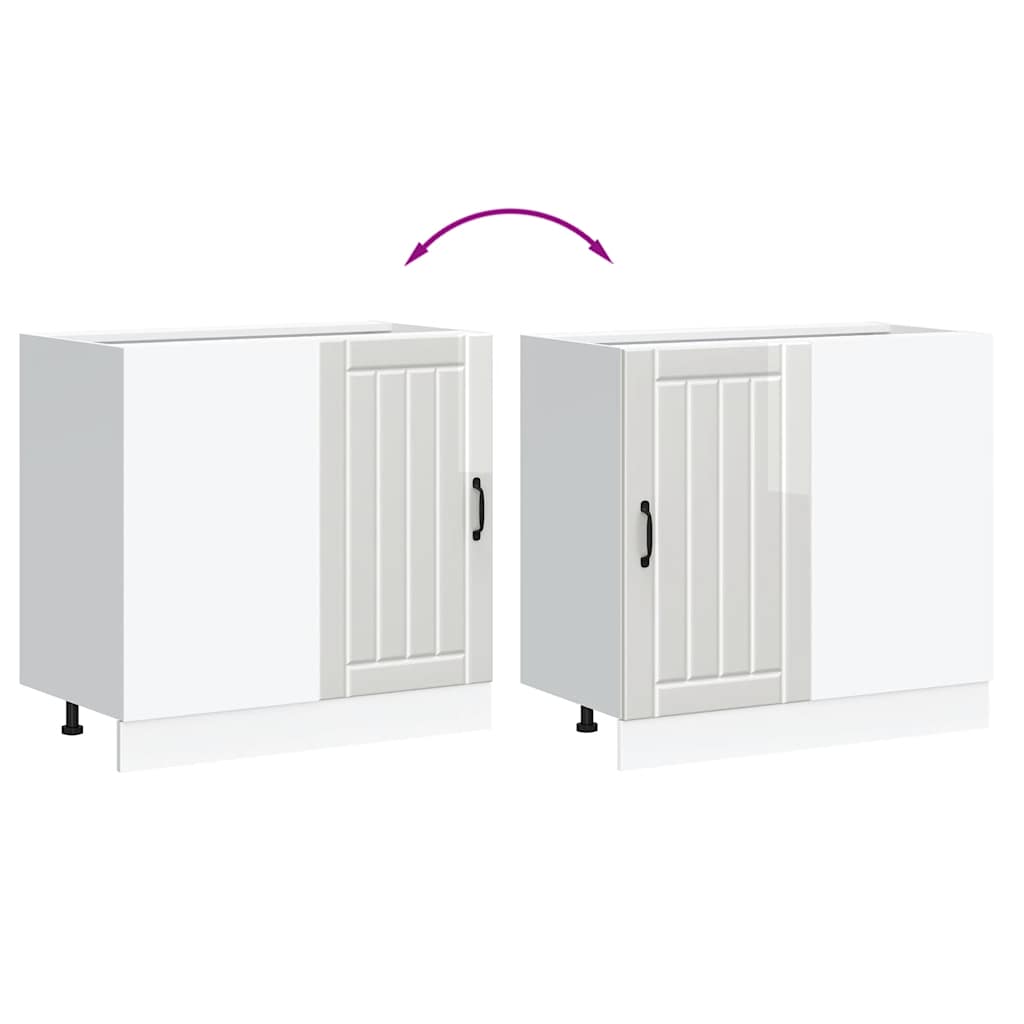 vidaXL Ντουλάπι βάσης νεροχύτη "Lucca" High Gloss White