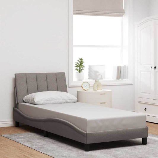 vidaXL Σκελετός Κρεβατιού Χωρίς Στρώμα Hanko Taupe 90x200 εκ. Υφασμάτινο