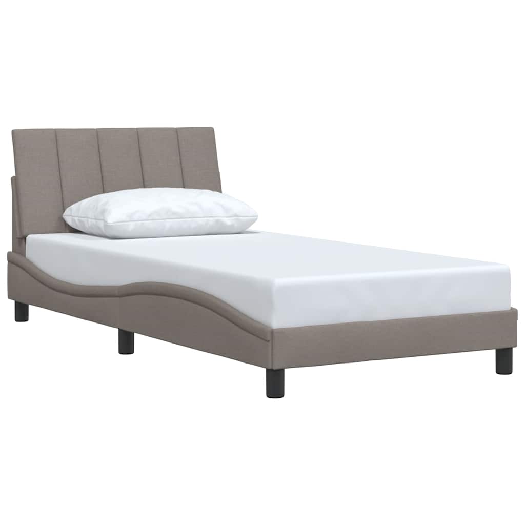 vidaXL Σκελετός Κρεβατιού Χωρίς Στρώμα Hanko Taupe 100 x 200 εκ. Υφασμάτινο