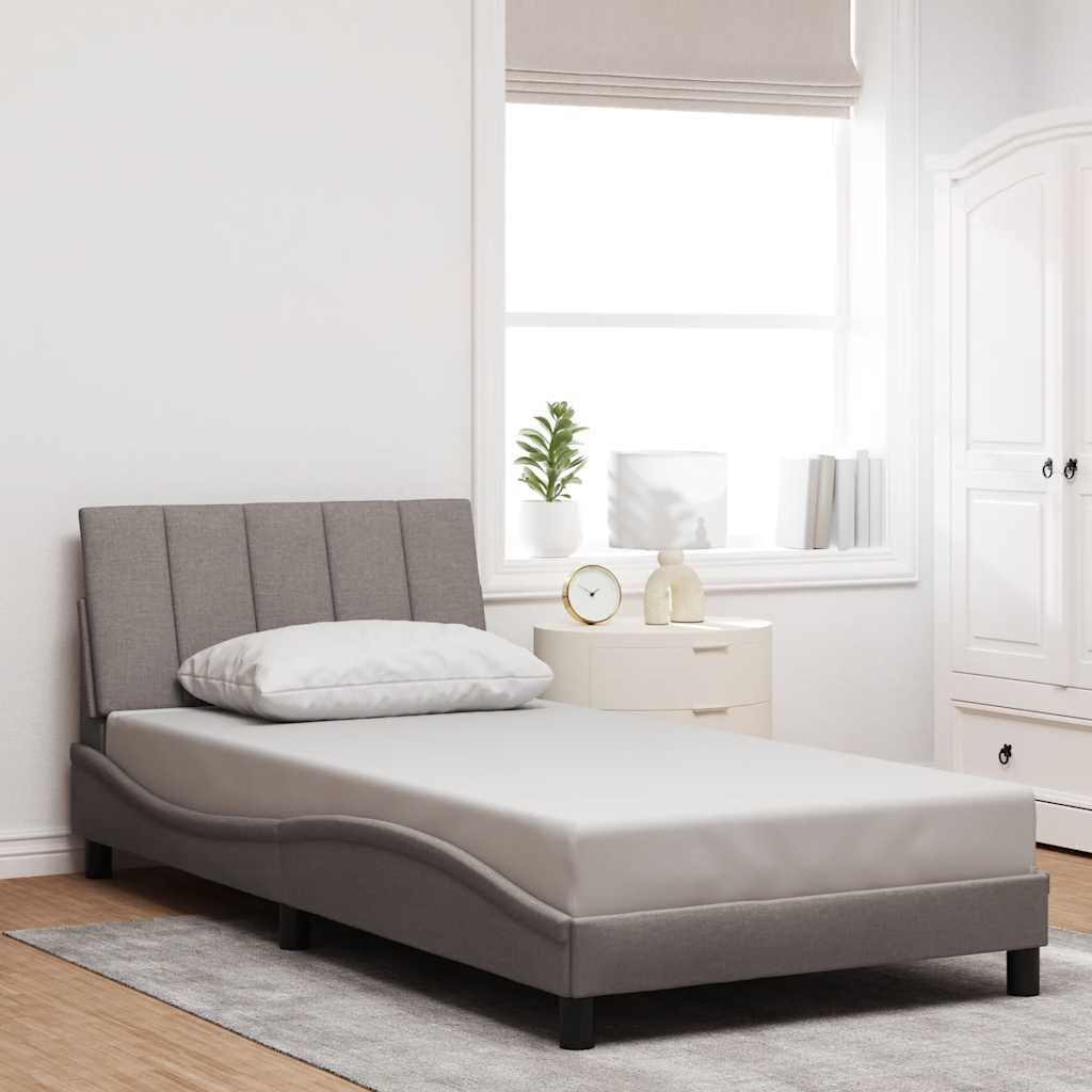 vidaXL Σκελετός Κρεβατιού Χωρίς Στρώμα Hanko Taupe 100 x 200 εκ. Υφασμάτινο