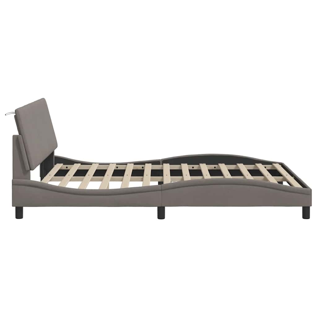 vidaXL Σκελετός Κρεβατιού Χωρίς Στρώμα Hanko Taupe 160x200 εκ. Υφασμάτινο