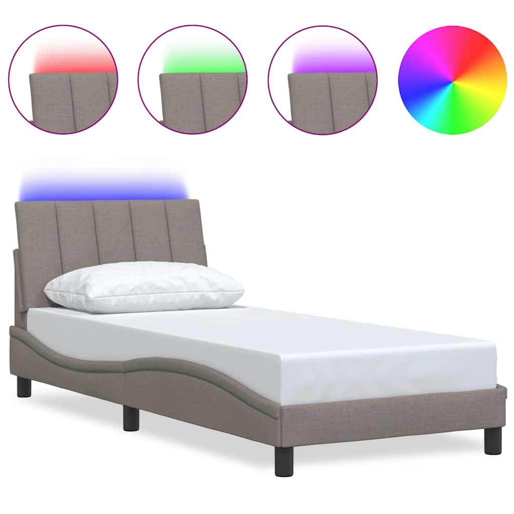 vidaXL Σκελετός Κρεβατιού Χωρίς Στρώμα Hanko Taupe 80x200 εκ. Υφασμάτινο