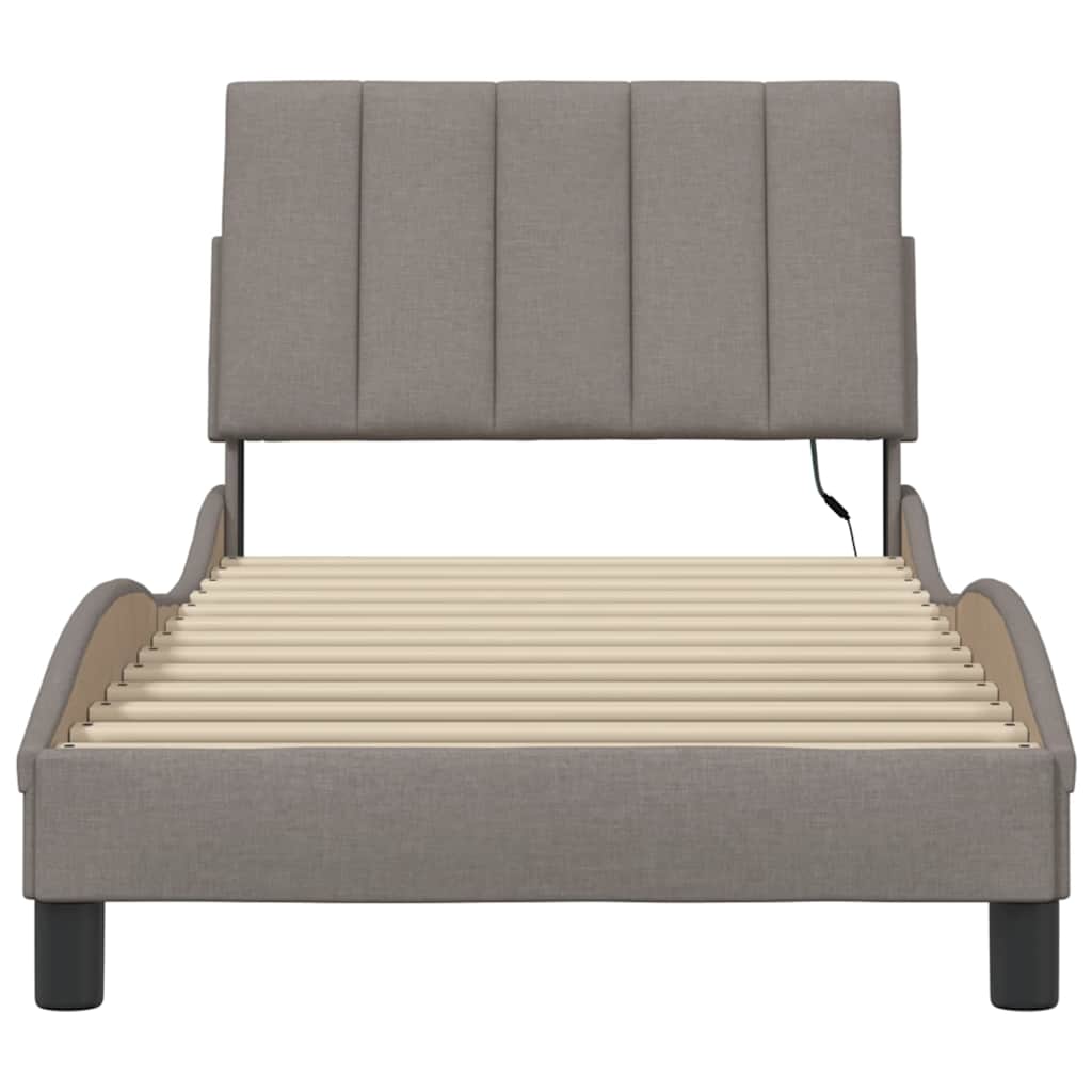 vidaXL Σκελετός Κρεβατιού Χωρίς Στρώμα Hanko Taupe 80x200 εκ. Υφασμάτινο