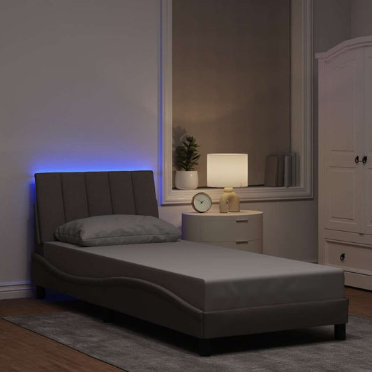 vidaXL Σκελετός Κρεβατιού Χωρίς Στρώμα Hanko Taupe 90x190 εκ. Υφασμάτινο