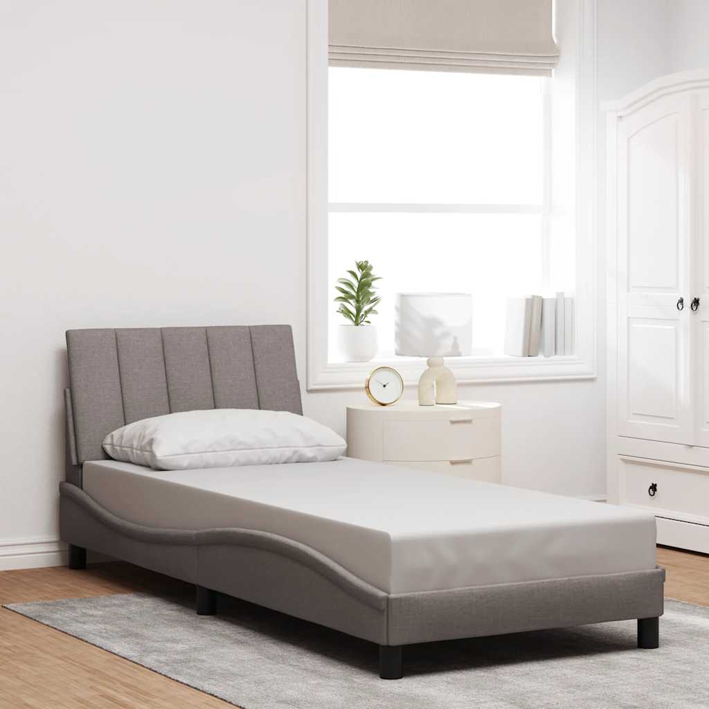 vidaXL Σκελετός Κρεβατιού Χωρίς Στρώμα Hanko Taupe 90x200 εκ. Υφασμάτινο
