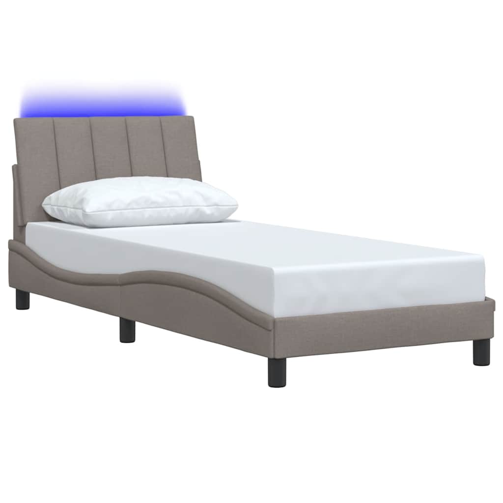vidaXL Σκελετός Κρεβατιού Χωρίς Στρώμα Hanko Taupe 90x200 εκ. Υφασμάτινο