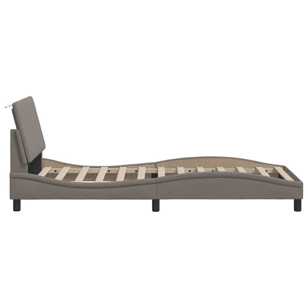 vidaXL Σκελετός Κρεβατιού Χωρίς Στρώμα Hanko Taupe 90x200 εκ. Υφασμάτινο