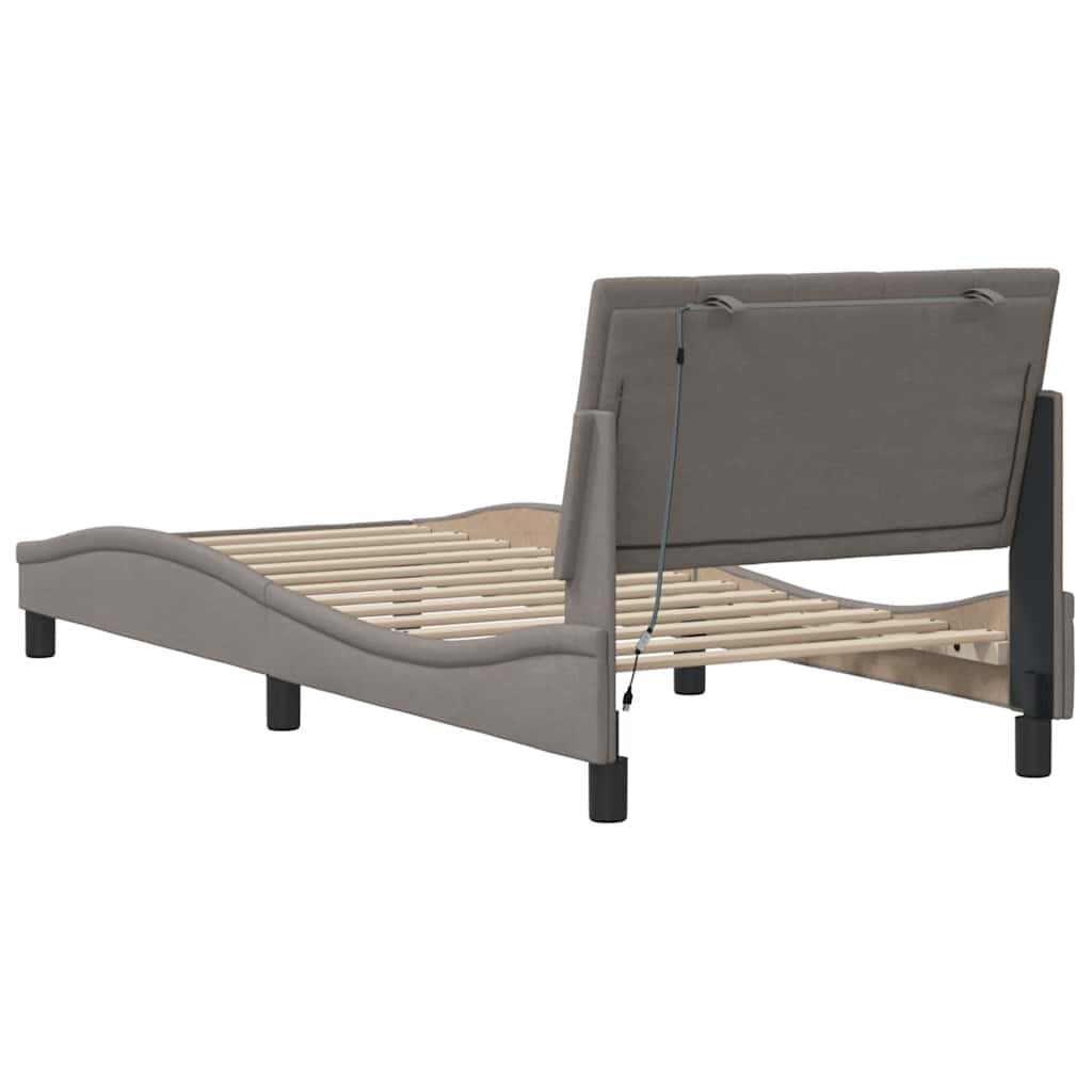 vidaXL Σκελετός Κρεβατιού Χωρίς Στρώμα Hanko Taupe 90x200 εκ. Υφασμάτινο