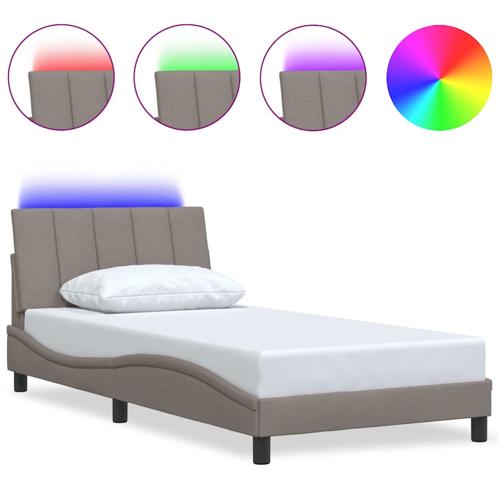vidaXL Σκελετός Κρεβατιού Χωρίς Στρώμα Hanko Taupe 100 x 200 εκ. Υφασμάτινο