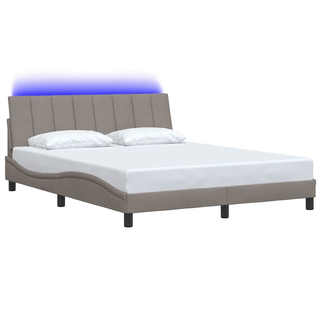 vidaXL Σκελετός Κρεβατιού Χωρίς Στρώμα Hanko Taupe 160x200 εκ. Υφασμάτινο