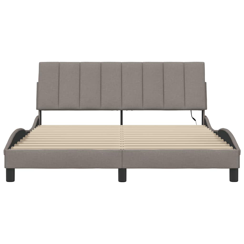 vidaXL Σκελετός Κρεβατιού Χωρίς Στρώμα Hanko Taupe 160x200 εκ. Υφασμάτινο