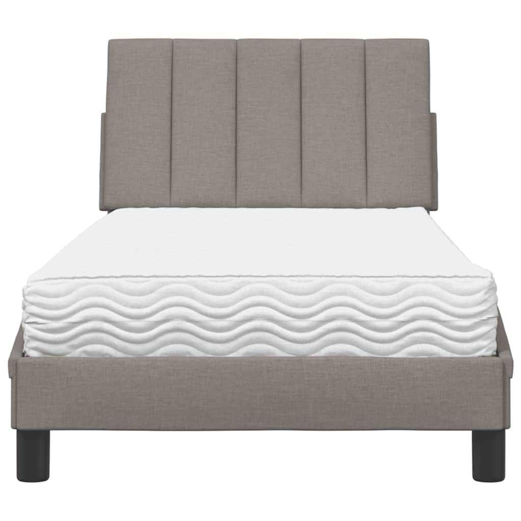 vidaXL Κρεβάτι με Στρώμα Hanko Taupe 80x200 εκ. Υφασμάτινο