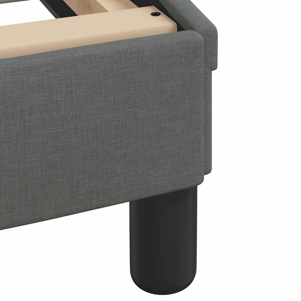 vidaXL Κρεβάτι με Στρώμα Σκούρο Γκρι 90x190 εκ. Υφασμάτινο