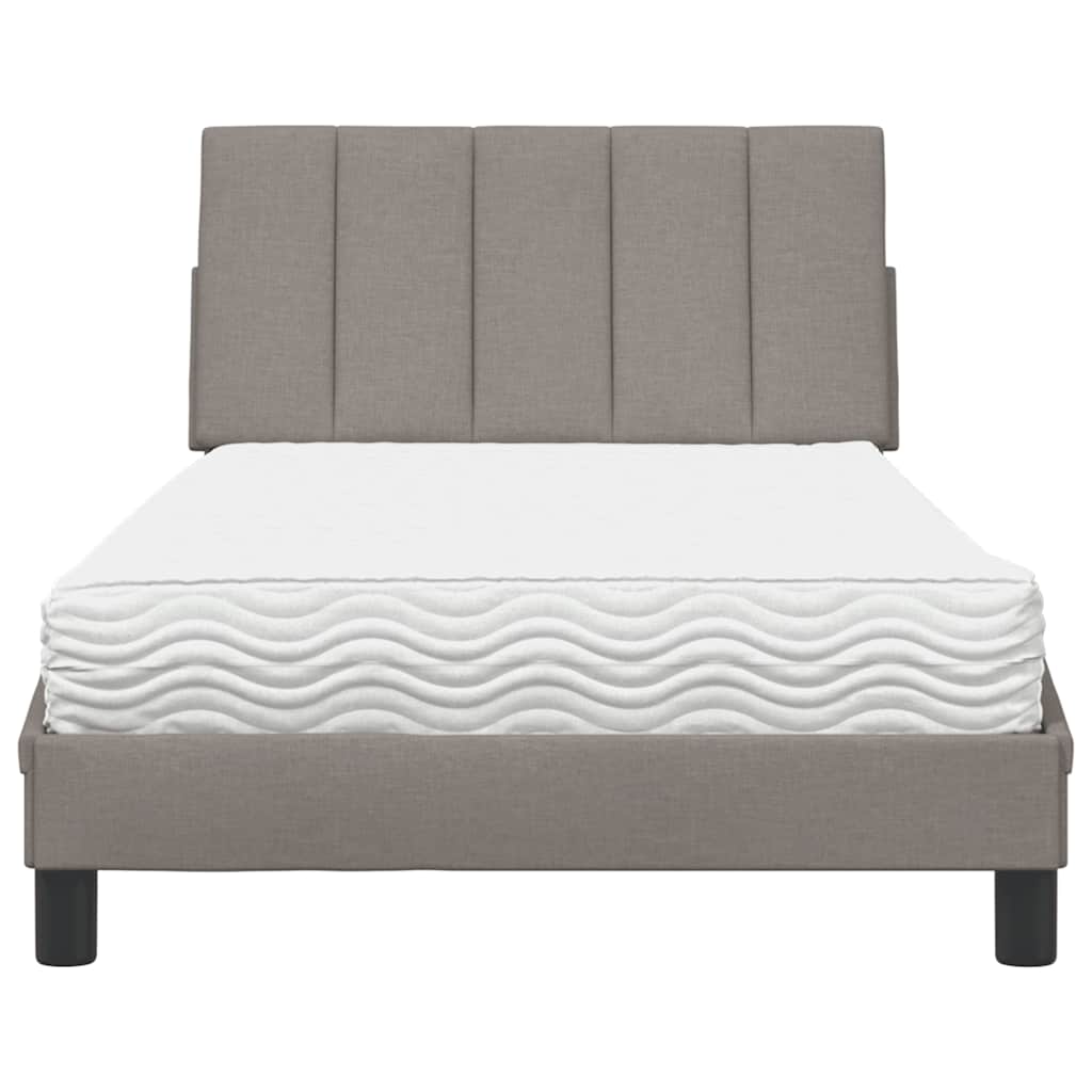 vidaXL Κρεβάτι με Στρώμα Hanko Taupe 100 x 200 εκ. Υφασμάτινο
