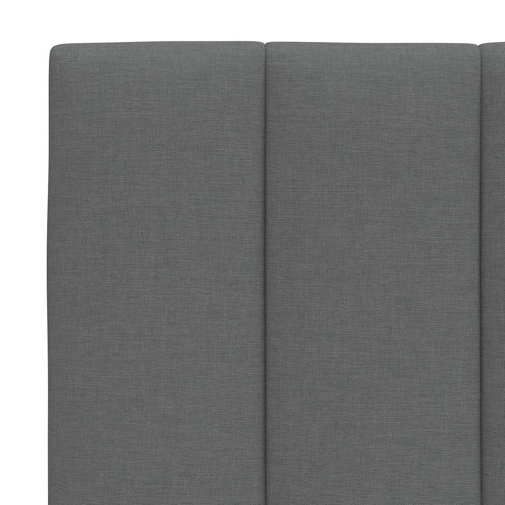 vidaXL Κρεβάτι με Στρώμα Hanko Σκούρο Γκρι 140x190 εκ. Υφασμάτινο