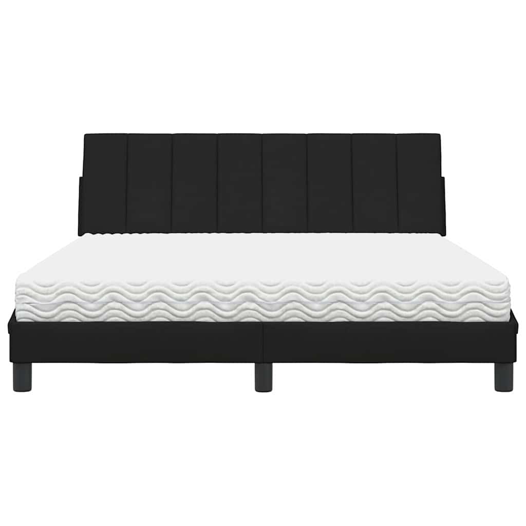 vidaXL Κρεβάτι Μαύρο 160x200 εκ. Υφασμάτινο