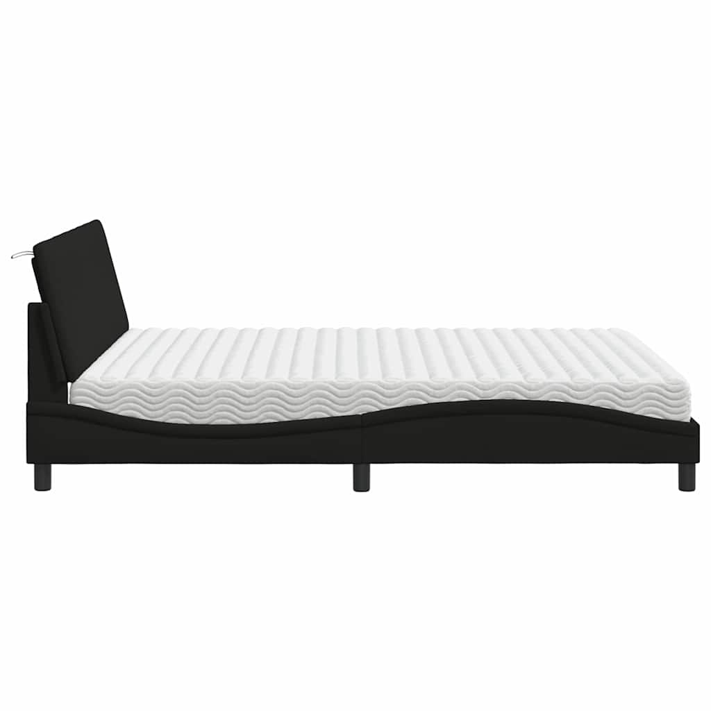 vidaXL Κρεβάτι Μαύρο 160x200 εκ. Υφασμάτινο
