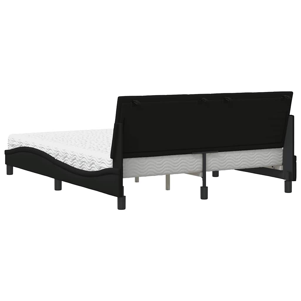 vidaXL Κρεβάτι Μαύρο 160x200 εκ. Υφασμάτινο