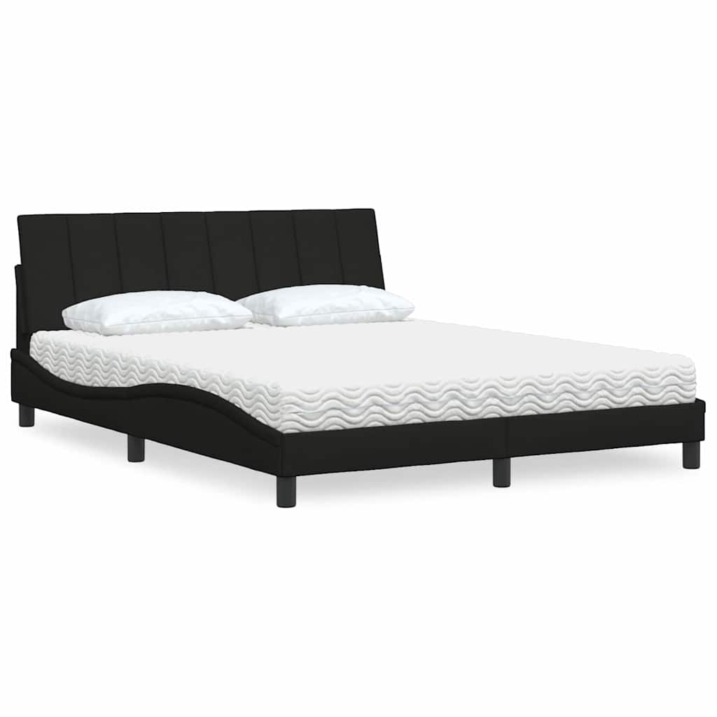 vidaXL Κρεβάτι Μαύρο 160x200 εκ. Υφασμάτινο