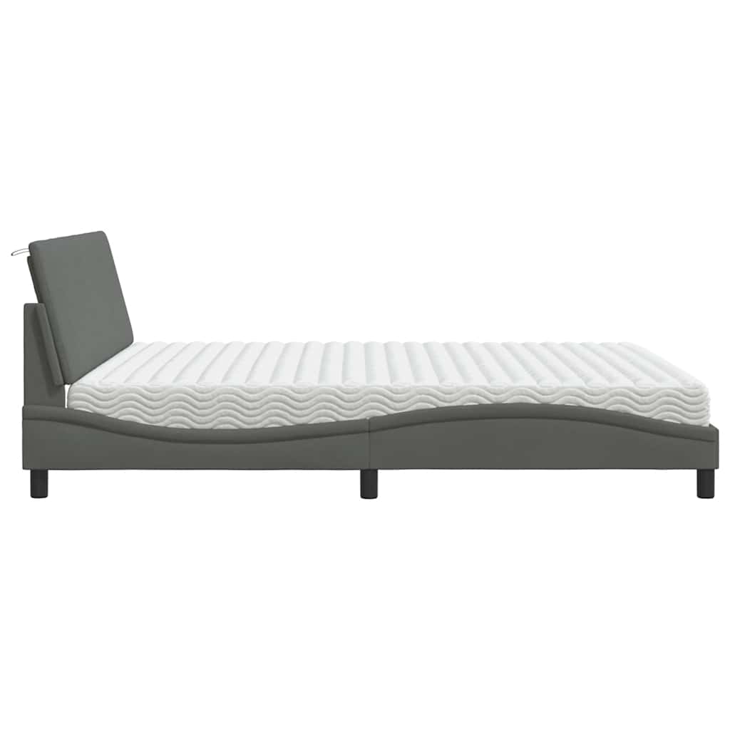 vidaXL Κρεβάτι Σκούρο Γκρι 180x200 εκ Υφασμάτιν