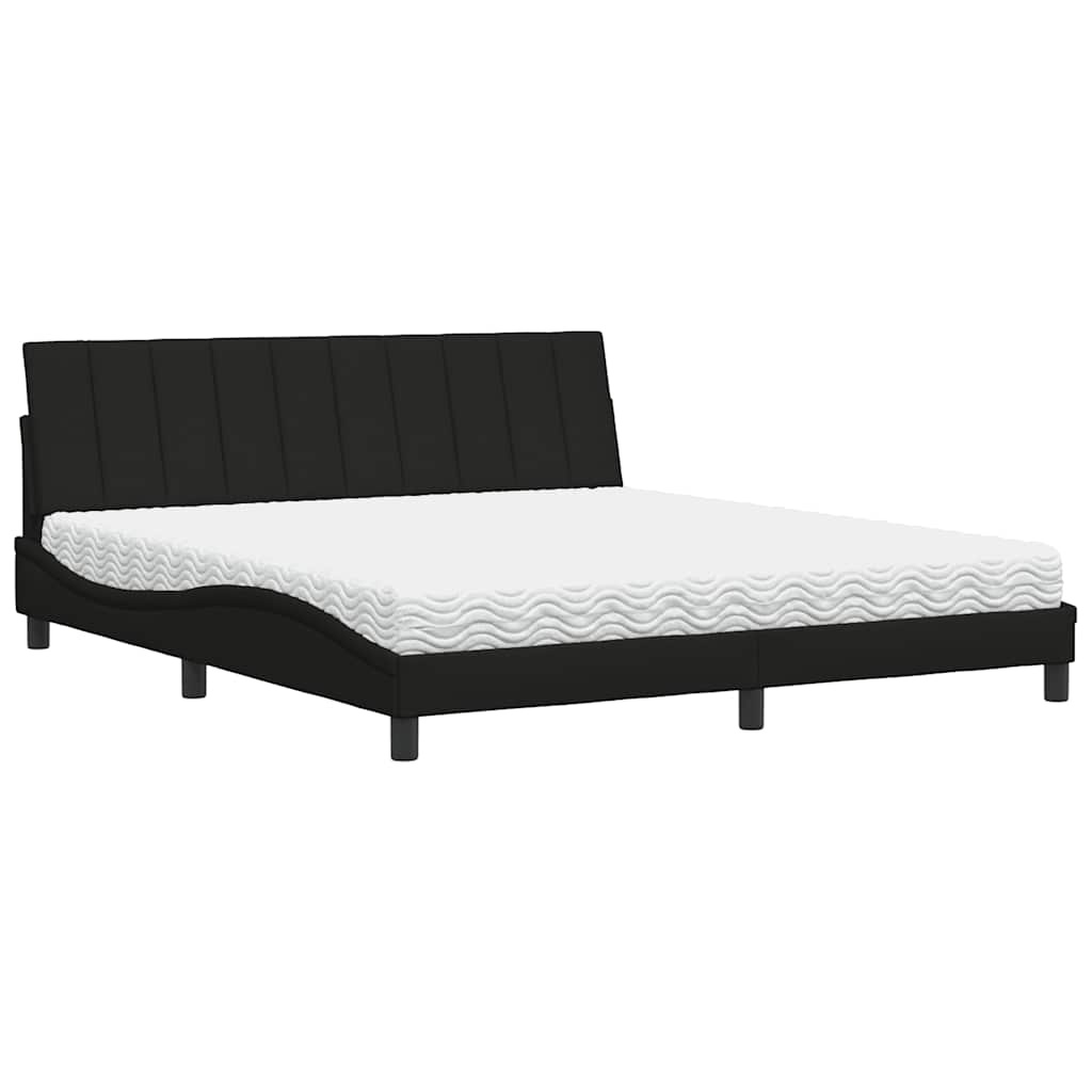 vidaXL Κρεβάτι Μαύρο 180x200 εκ. Υφασμάτινο