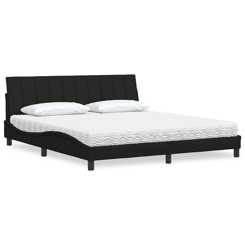 vidaXL Κρεβάτι Μαύρο 180x200 εκ. Υφασμάτινο