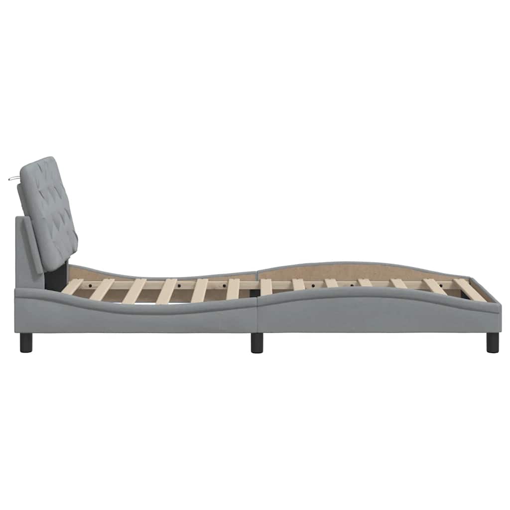 vidaXL Σκελετός Κρεβατιού Χωρίς Στρώμα Αν. Γκρι 80x200 εκ. Υφασμάτινο