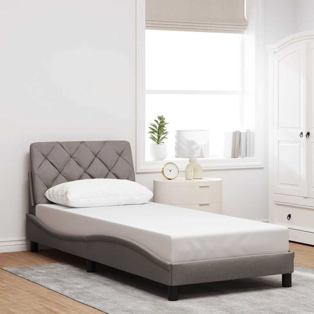 vidaXL Σκελετός Κρεβατιού Χωρίς Στρώμα Taupe 80x200 εκ. Υφασμάτινο