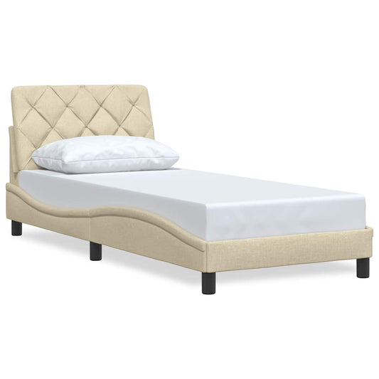 vidaXL Πλαίσιο κρεβατιού χωρίς στρώμα Κρέμα 80x200 cm Ύφασμα