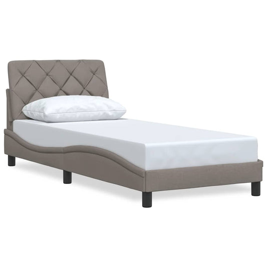 vidaXL Σκελετός Κρεβατιού Χωρίς Στρώμα Taupe 90x190 εκ. Υφασμάτινο